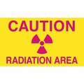 Brady Caution Radiation Sign, 4 5/8 in H, 8 in W, Plastic, Rectangle, 34811 34811